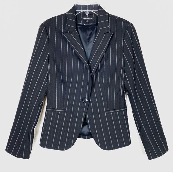 NWOT Express Design Studio Black & White Pinstriped Blazer Jacket - Picture 1 of 9